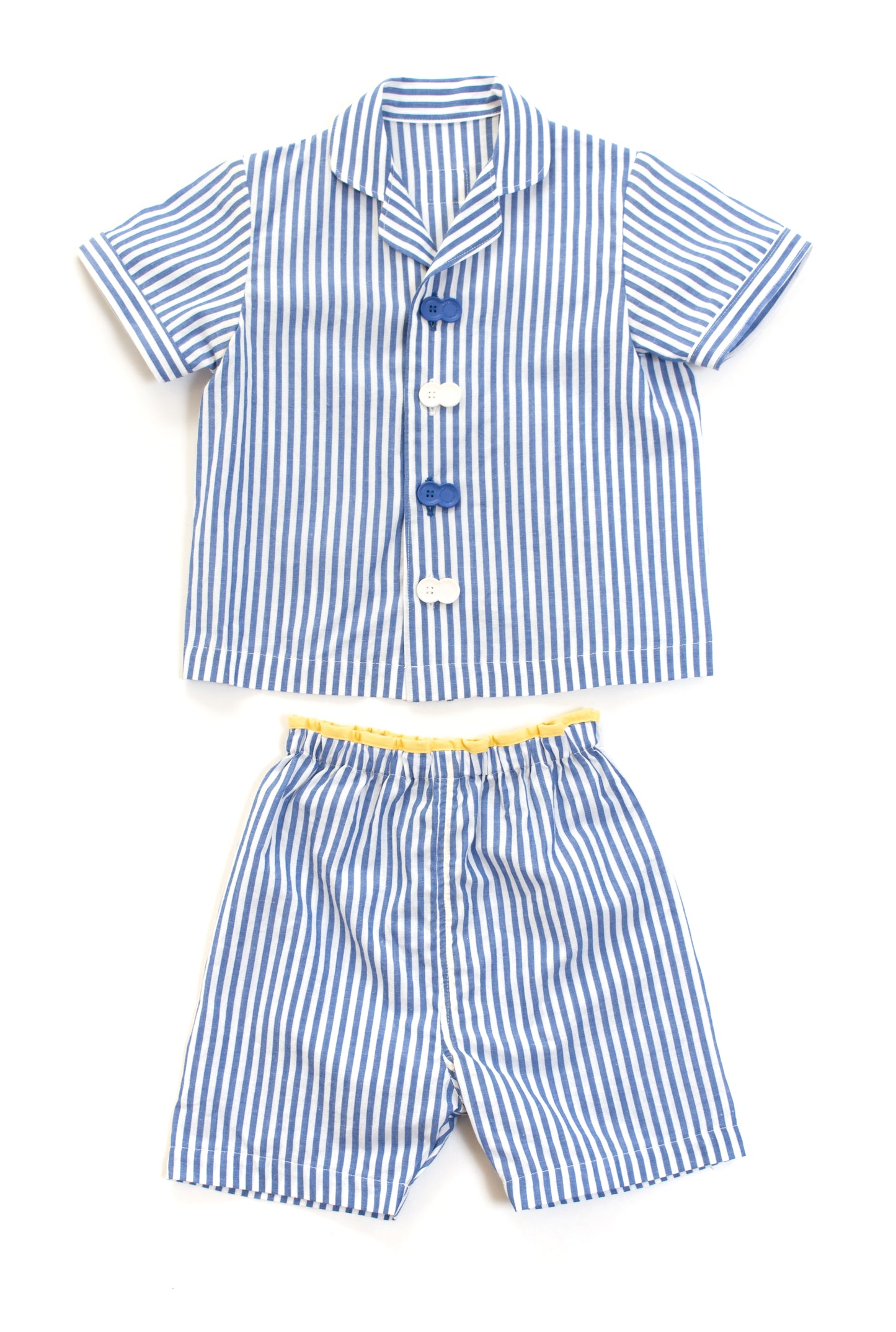 04 i do button ハーフスリーブナイトウェア（ストライプ）