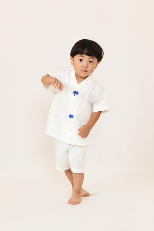 06 i do button ハーフスリーブナイトウェア（ホワイト）